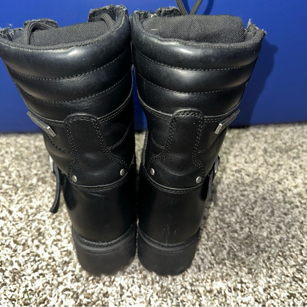 Harley Davidson black leather biker boots size 7M - Picture 7 of 9